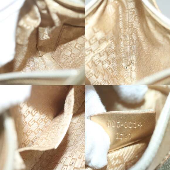 GUCCI Sherry Line Shoulder Bag Canvas Beige Light Blue 005 005 - Picture 12 of 12